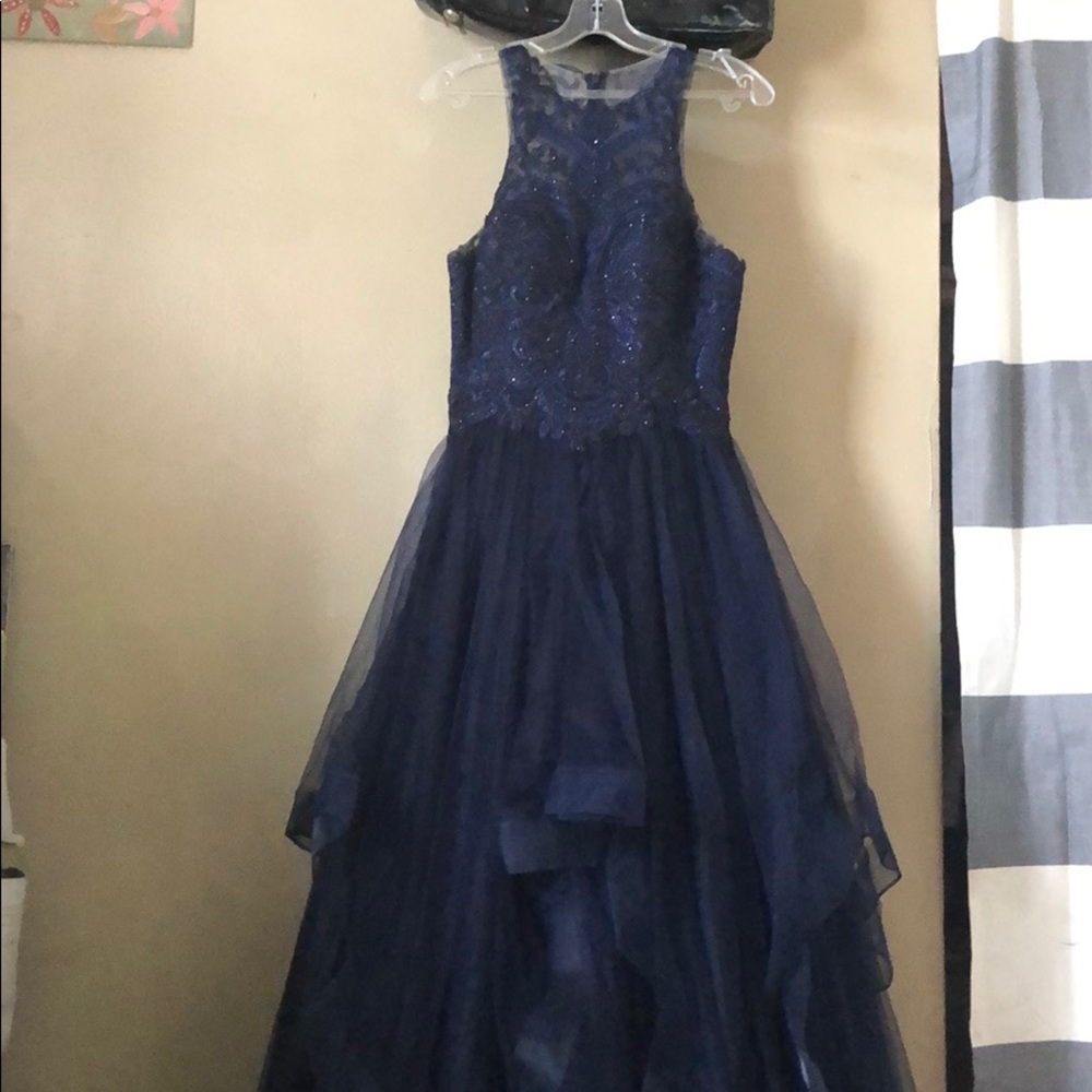 Midnight blue prom dress from gls by Gloria